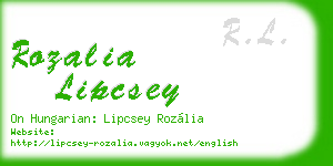 rozalia lipcsey business card